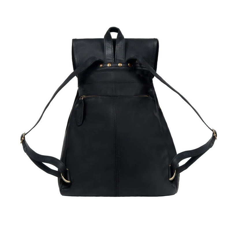 Premium Black Leather Backpack for Women - Work, School or Going