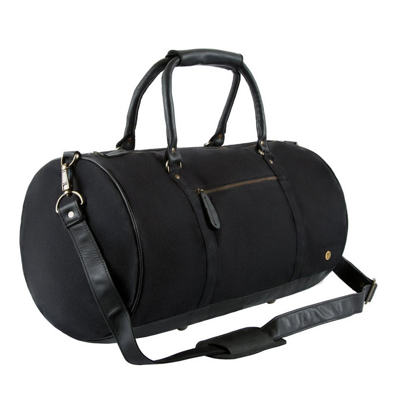 Personalised Gym Bag | Black Canvas Leather Duffle Bag – MAHI Leather