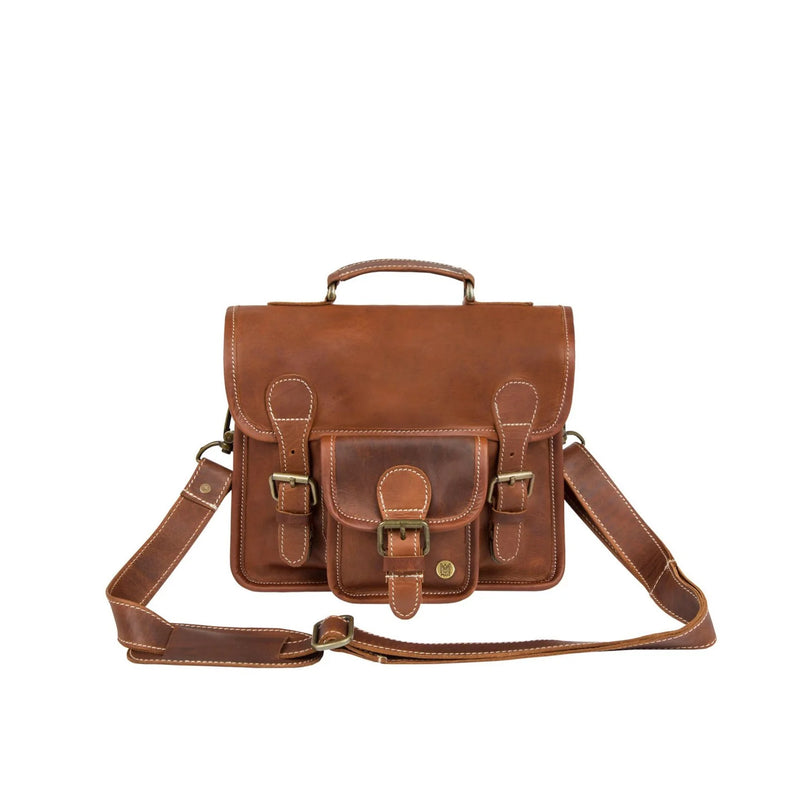 Small Brown Leather Satchel-Perfect gift for new job / graduation