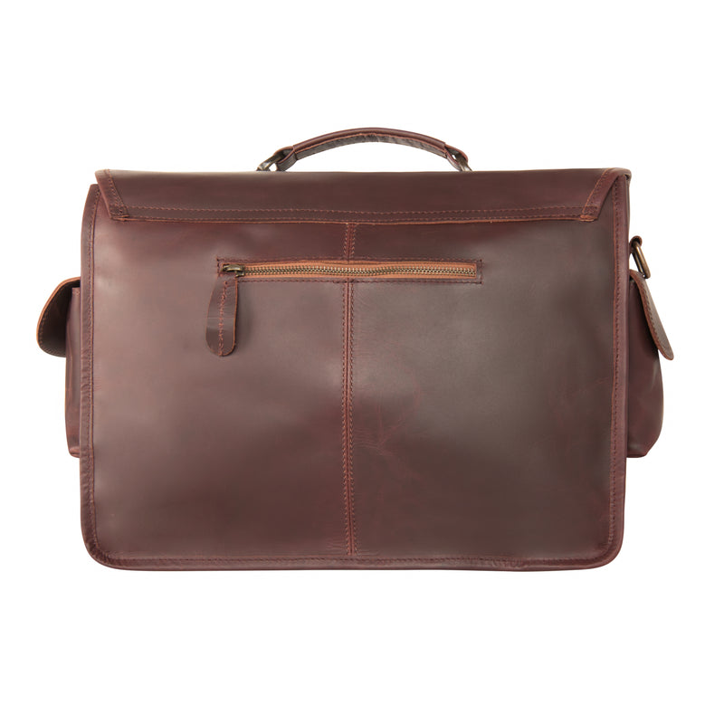 Branded Leather Satchel