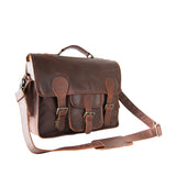 Branded Leather Satchel