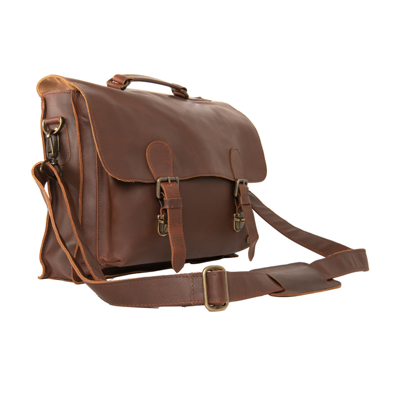 Branded Leather Satchel