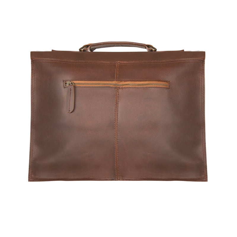 Branded Leather Satchel