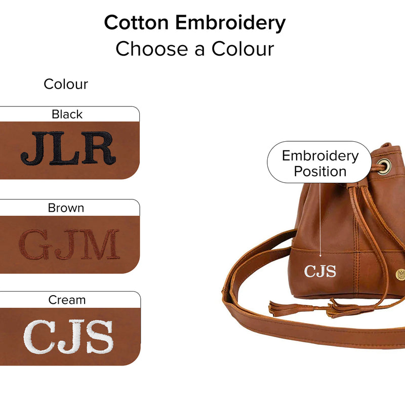 Mini Brown Leather Bucket Bag