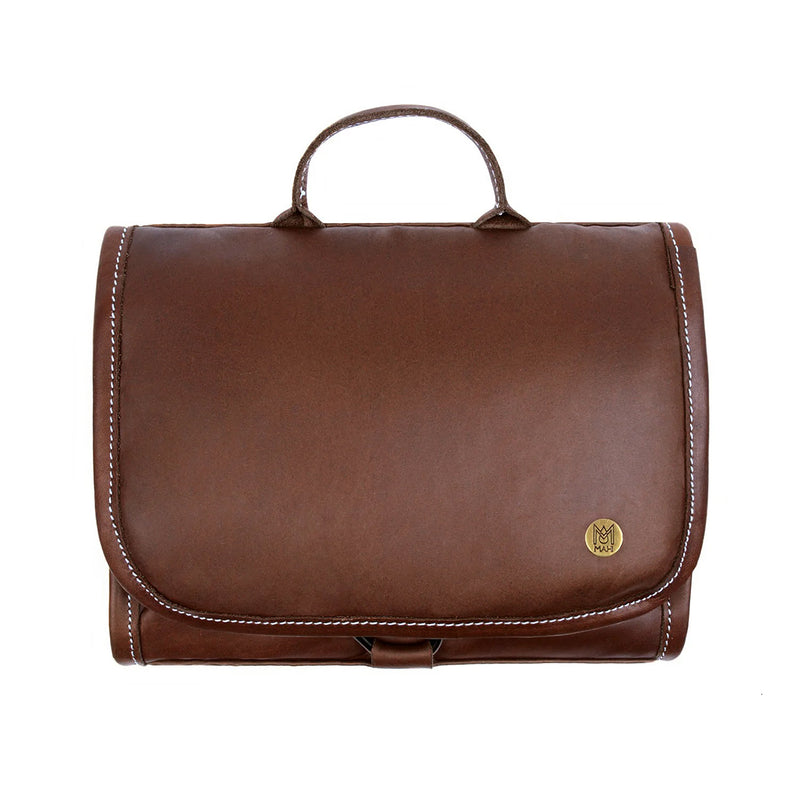 Brown Leather Hanging Wash Bag - Toiletries Bag Perfect for