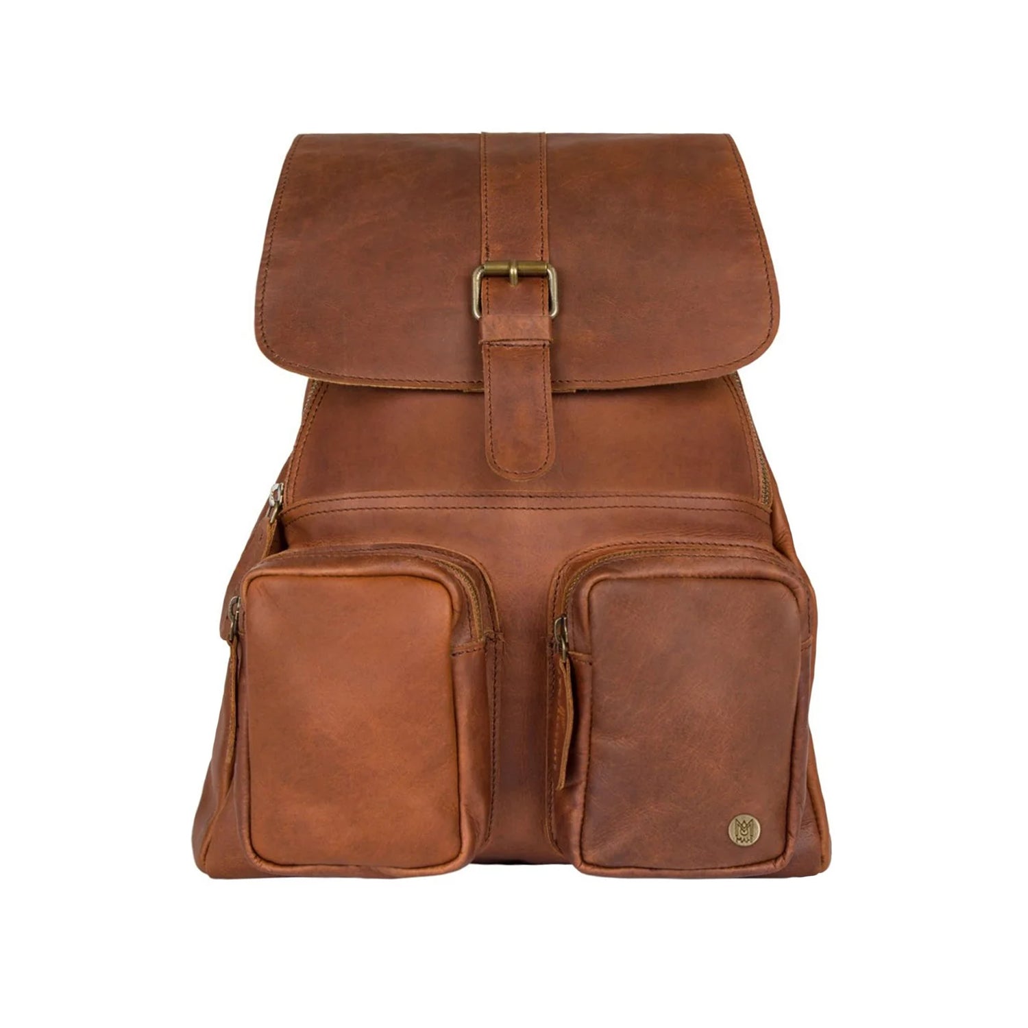 Personalized Brown Leather Womens Backpack for Work, School +