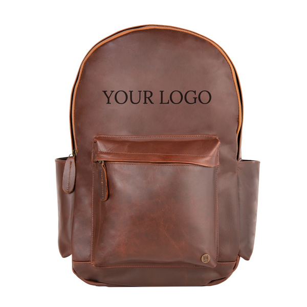 Branded Leather Backpack