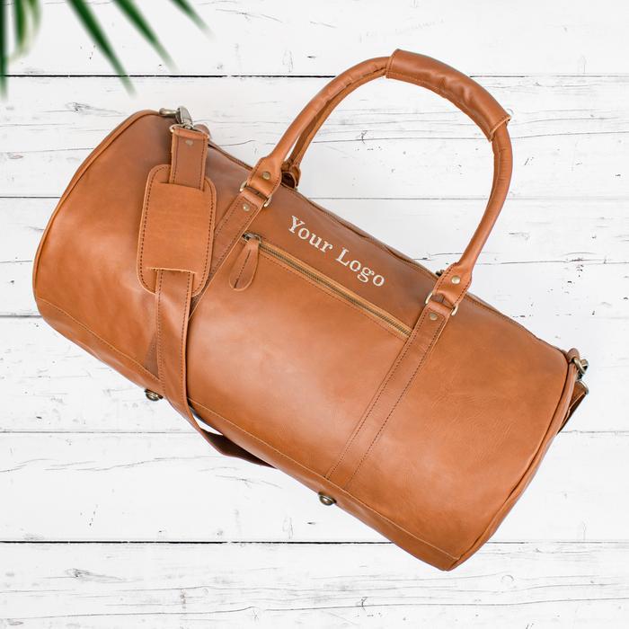 Company Logo Branded Leather Duffle | Corporate Gift