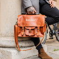 Branded Leather Satchel