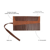 Laser Personalized Brown Leather Tool Wrap