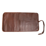 Laser Personalized Brown Leather Knife Roll