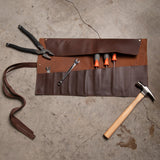 Laser Personalized Brown Leather Tool Wrap