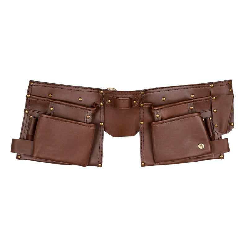 Laser Personalized Brown Leather Tool Belt