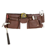 Laser Personalized Brown Leather Tool Belt