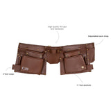 Laser Personalized Brown Leather Tool Belt