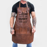 Laser Personalized Leather Husband Apron