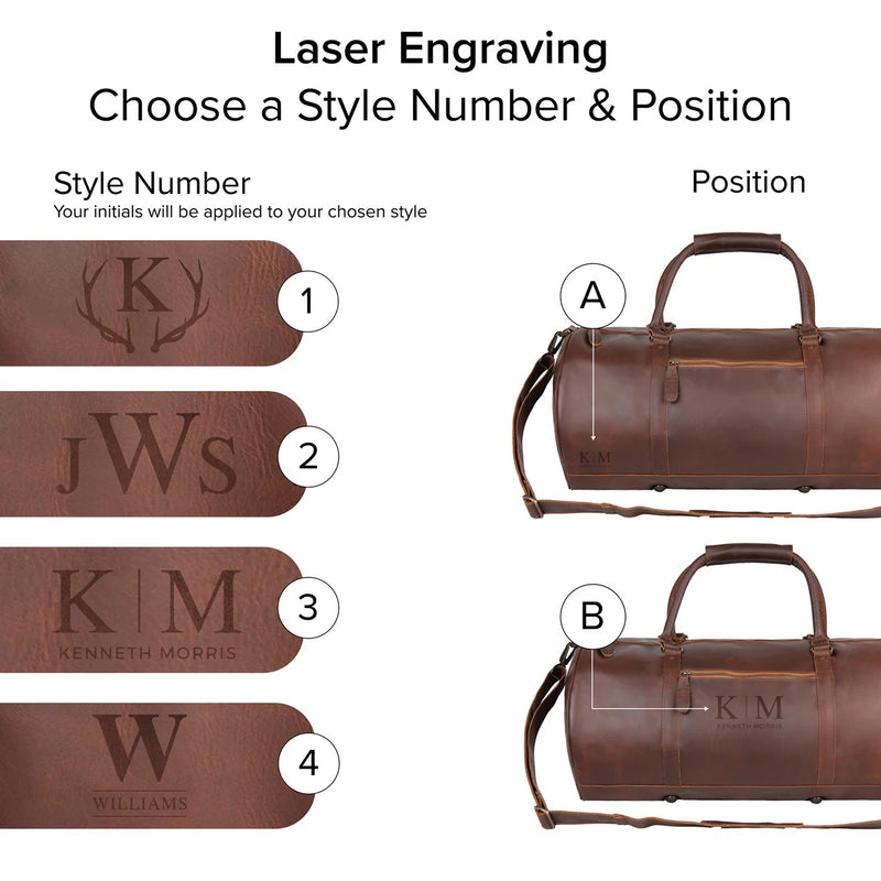 Personalized Leather Groomsmen Duffle Bags | Custom Groomsmen