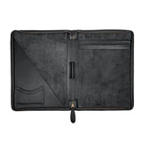 Laser Personalized Black Leather Portfolio