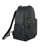 Laser Personalized Black Leather Backpack