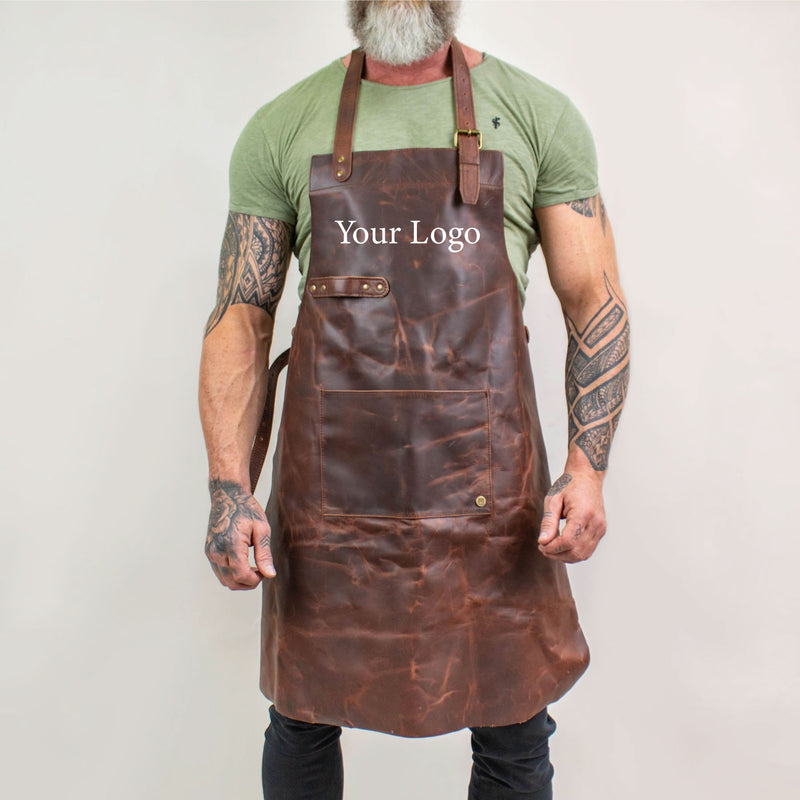 Logo Branded Leather Aprons