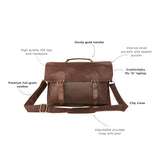 Branded Leather Satchel