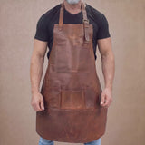 Multi-Pocket Leather Apron