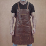 Cross Back Leather Apron
