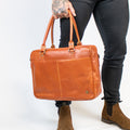 Branded Leather Satchel