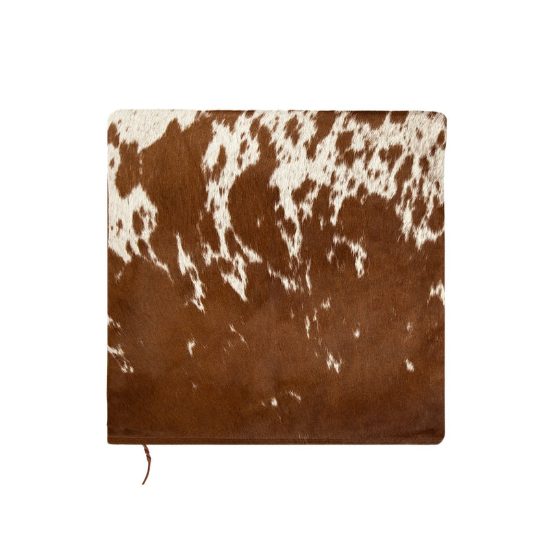 Brown & White Natural Cowhide Cushion Cover