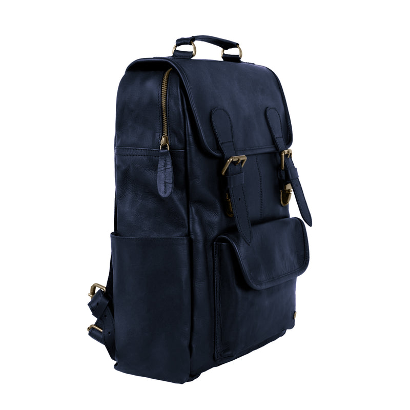 blue canvas laptop backpack The City Backpack (Navy)