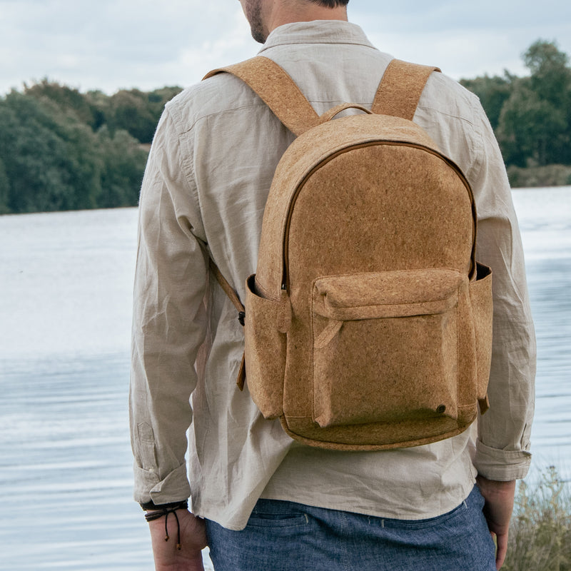 Classic Vegan Cork Leather Backpack 16