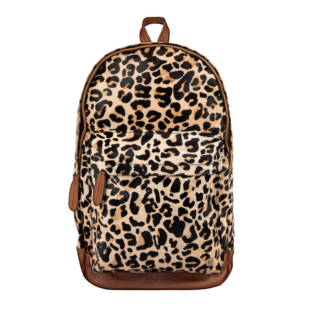 Leopard Print Leather Backpack; Cowhide Leather Backpack For Work or ...