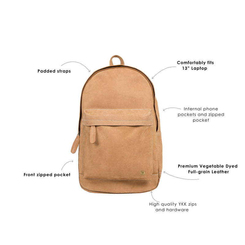 brown leather suede backpack Suede Leather Backpack for Work, School or College