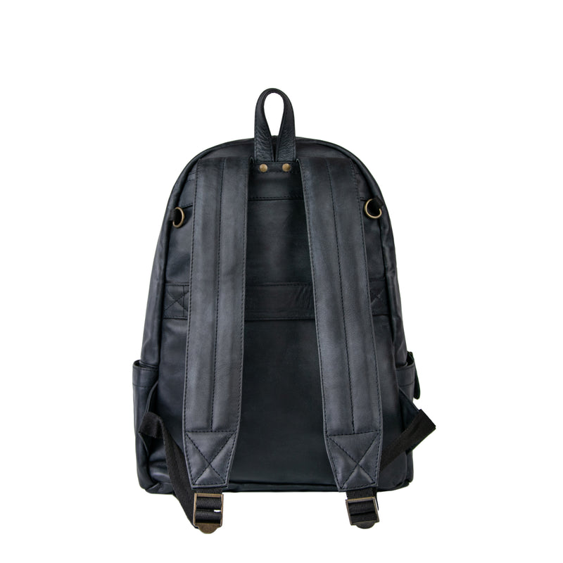 black leather backpack changing bag The Changing Backpack