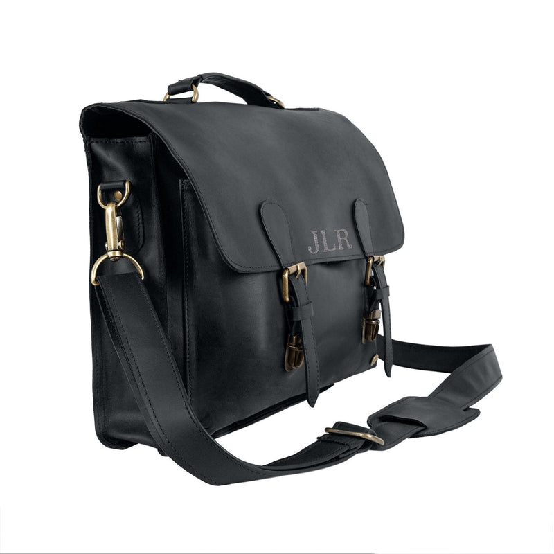 Black Leather Messenger Bag | Leather Satchel | Leather Messenger Bag | Leather Briefcase | Leather Briefcase For Men