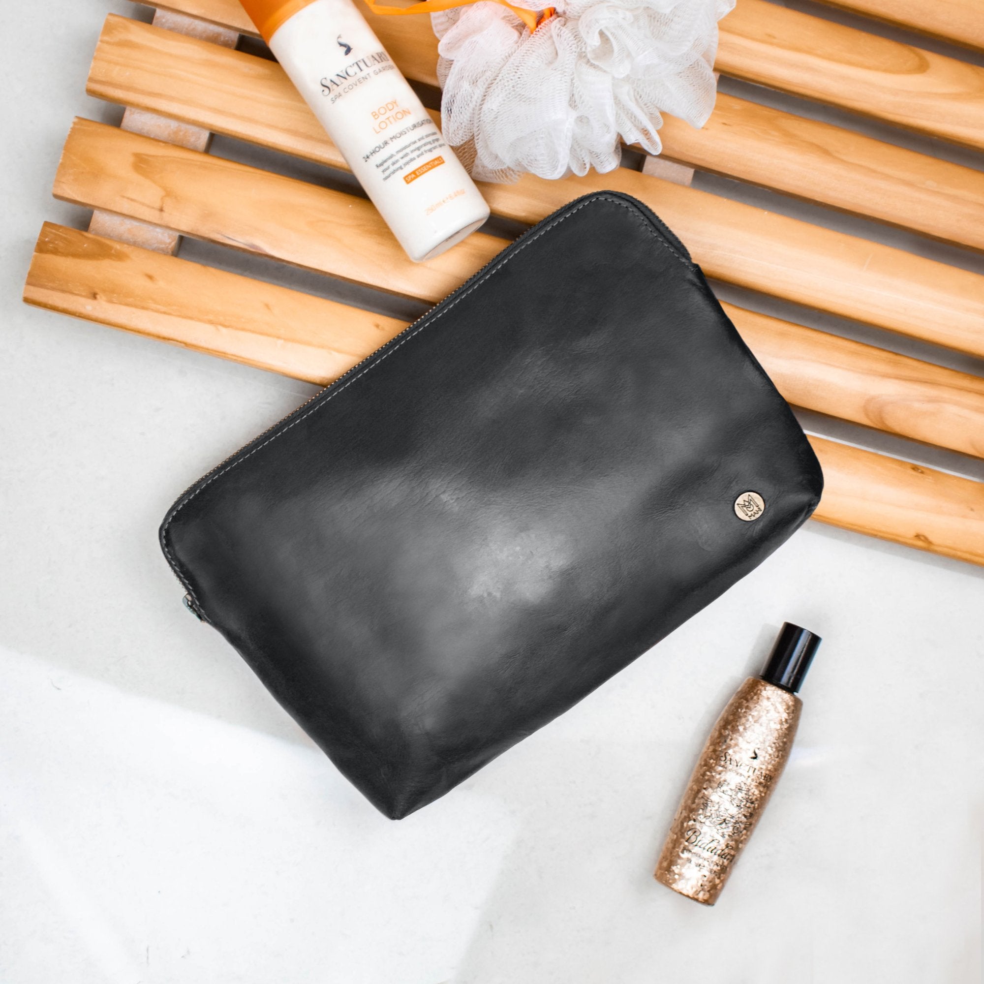 Premium Large Hold All Cosmetic Bag in Black main image 0