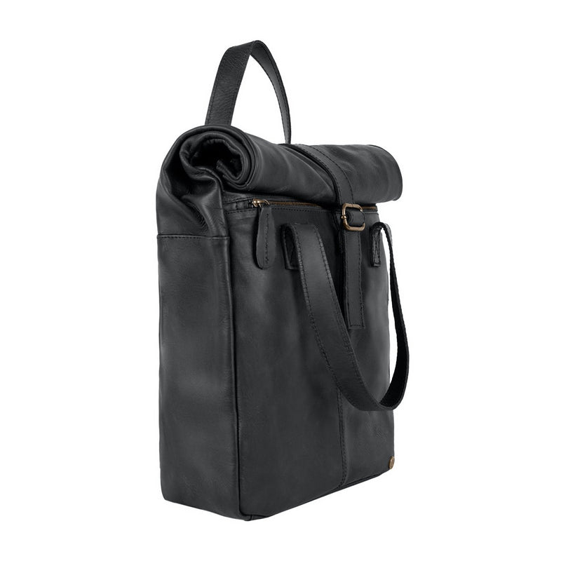 black leather roll down backpack Leather Roll Top Backpack | 15" Laptop Backpack | Leather Backpack For Men