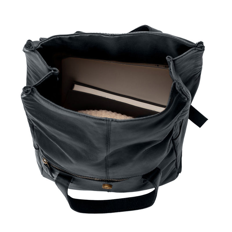 backpack leather unisex roll brand Leather Roll Top Backpack | 15" Laptop Backpack | Leather Backpack For Men