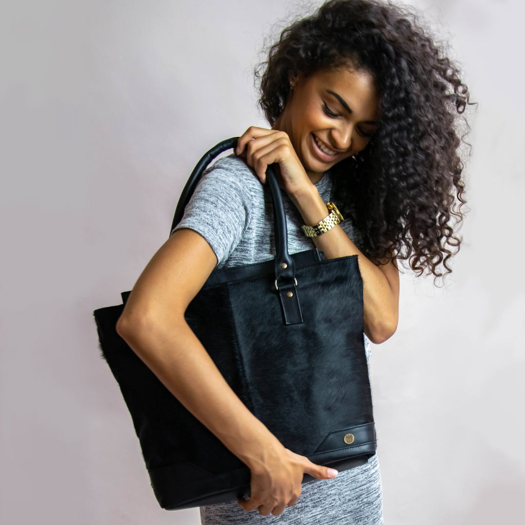 Carolyn Tucker Women's Handbag Tote Purse Black Faux Leather Inner Pockets  | eBay