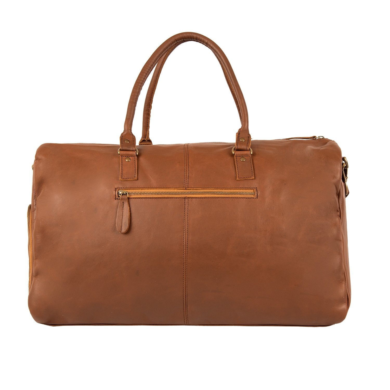 Personalized Brown Leather Overnight Bag Weekend Bag For Men and