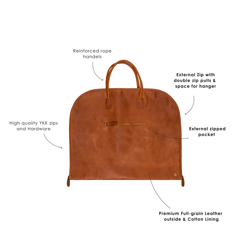 MICHELE NEW-handmade genuine leather travel bag with zip closure