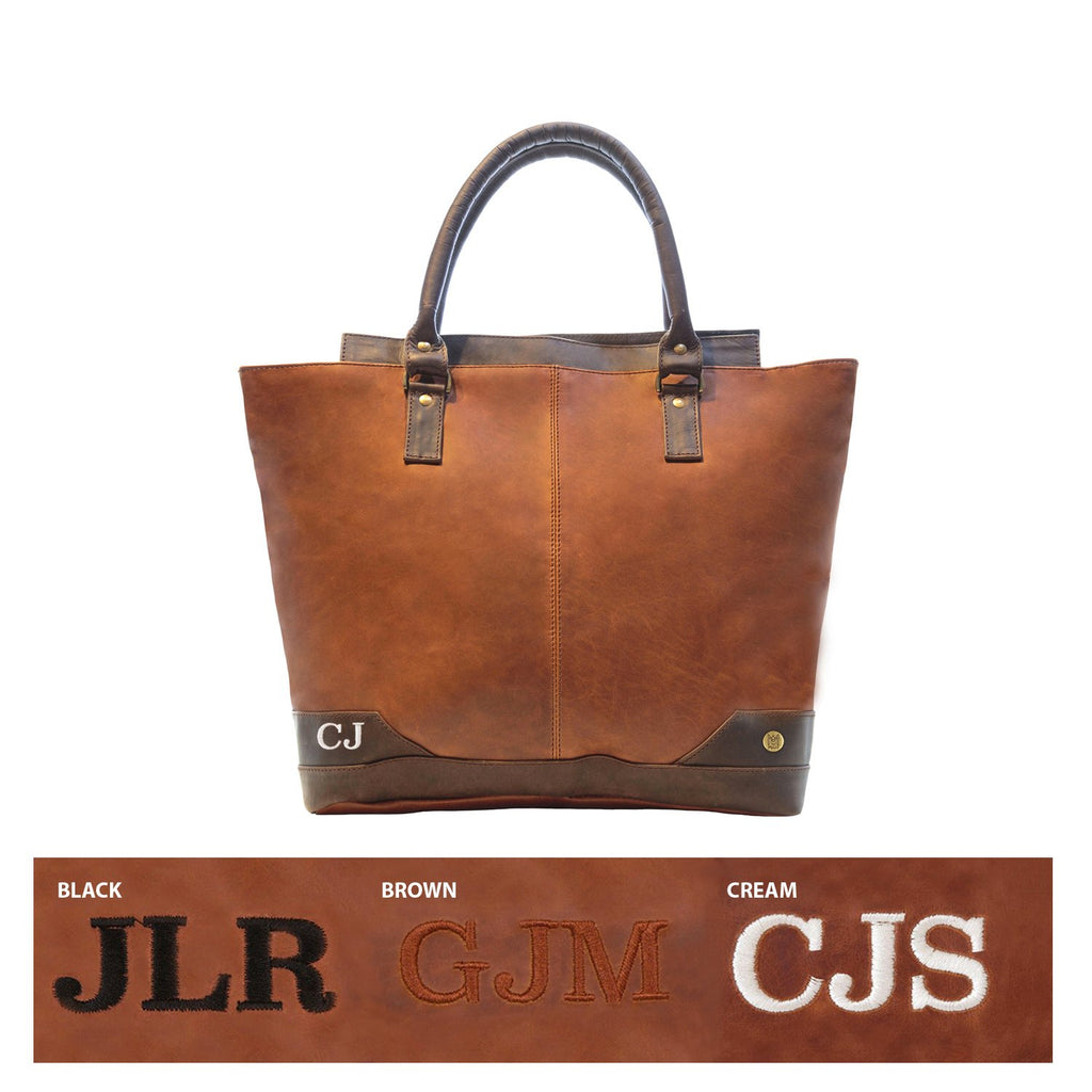 Brown Leather Tote Bag For College, Work, and Play Brown Leather Tote Bag For College, Work, and Play