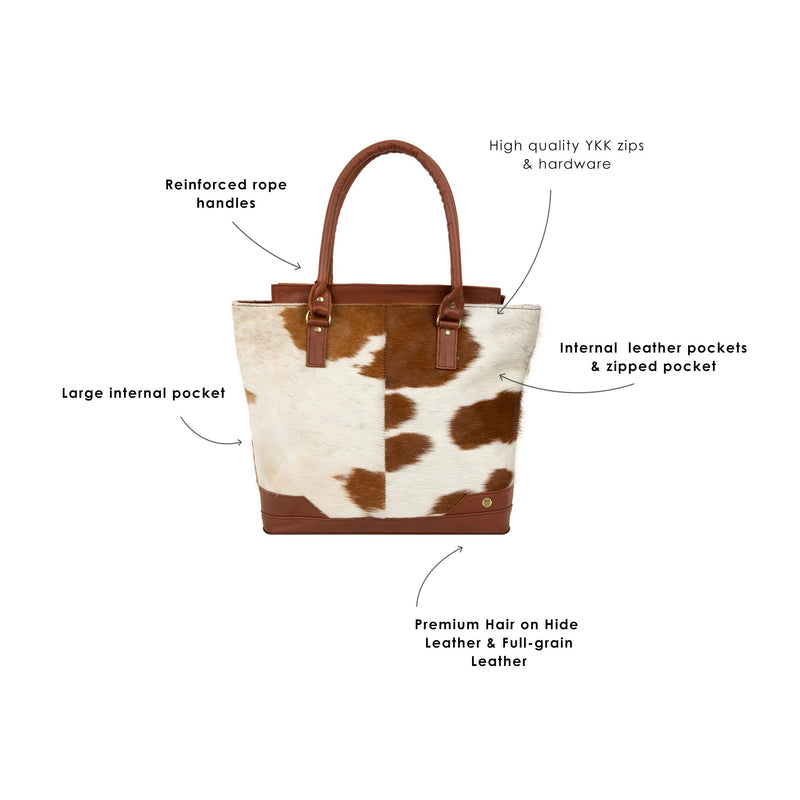 calf hair leather purse backpack The Florence Tote