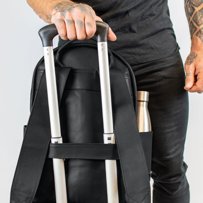 classic leather backpack black Leather Backpack For Men | 16" Laptop Backpack | Leather Backpack For Women | Black Leather College Backpack