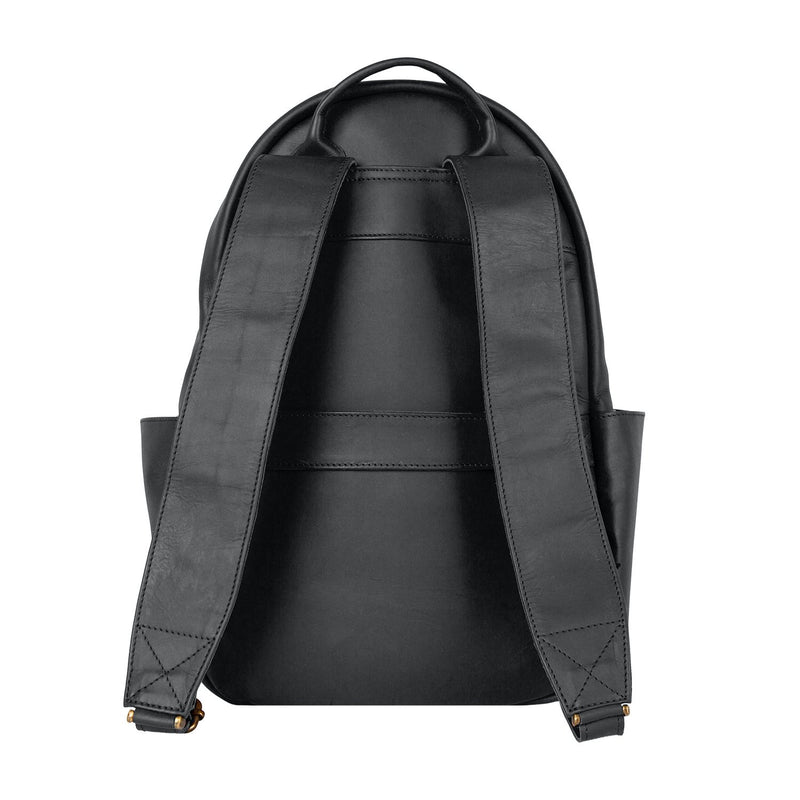 cool black leather computer backpacks Commuter Backpack zippered main compartment w padded laptop section built into the back wall McKlein Parker 15" Leather Dual