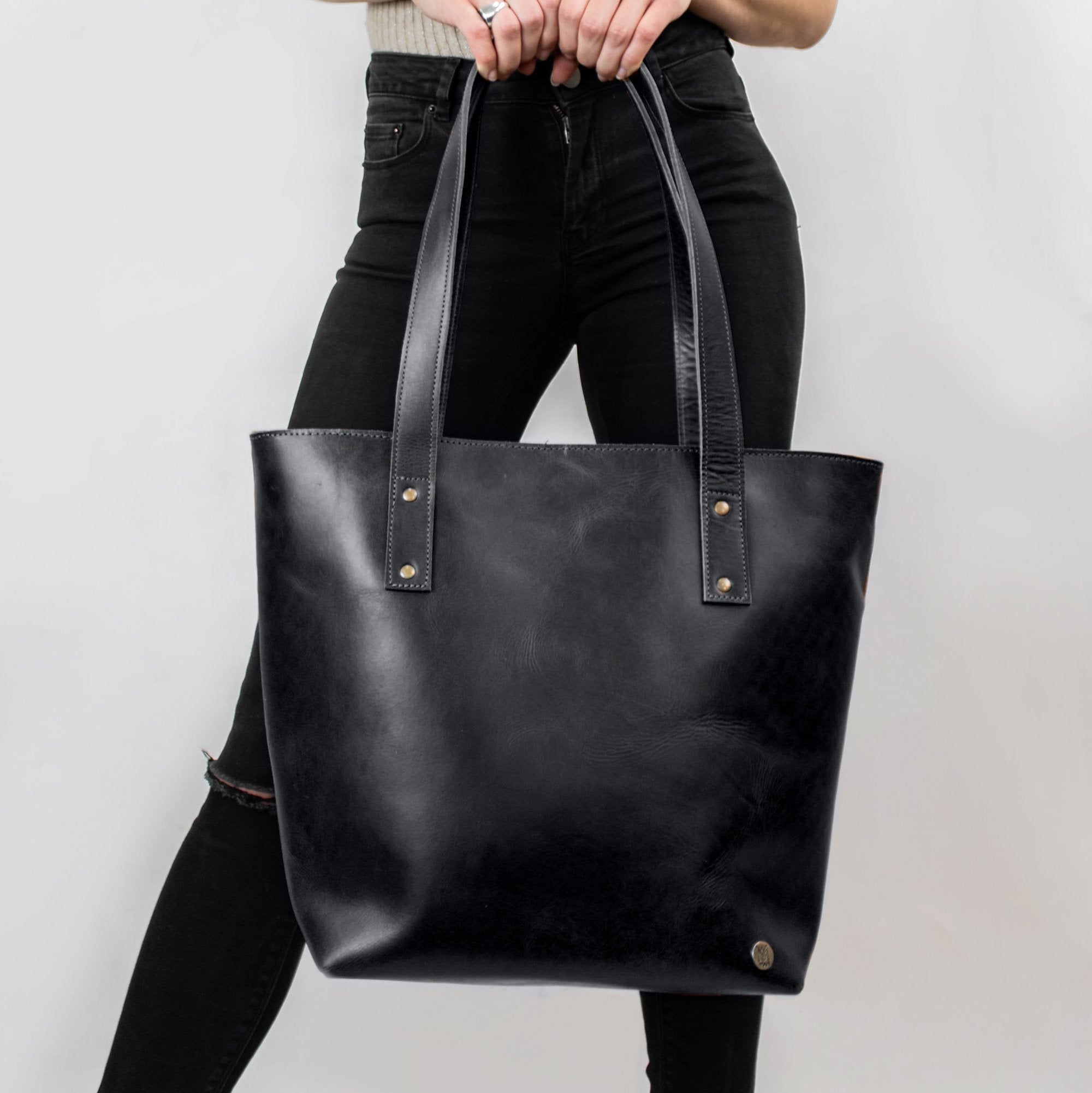 Personalised Black Leather Tote Bag For Women Black Leather Handbag personalised-black-leather-tote-bag-for-women-black-leather-handbag