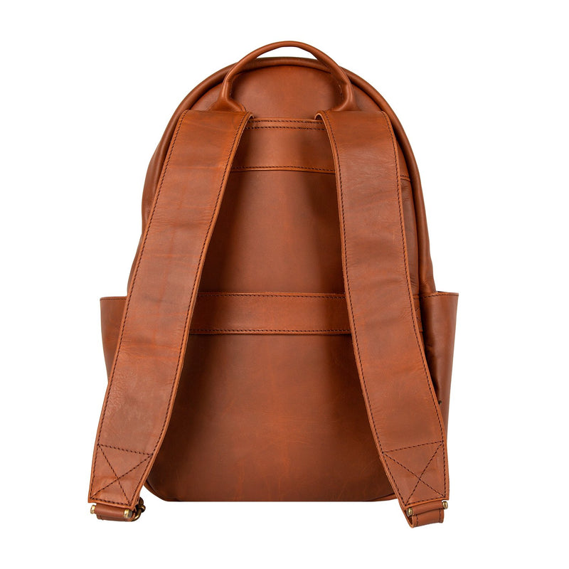 Classic Brown Leather Backpack 16 Macbook Capacity