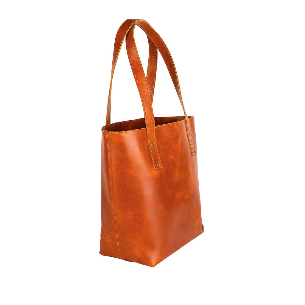 Classic Tan Tote | Personalised Open Top Handbag – MAHI Leather