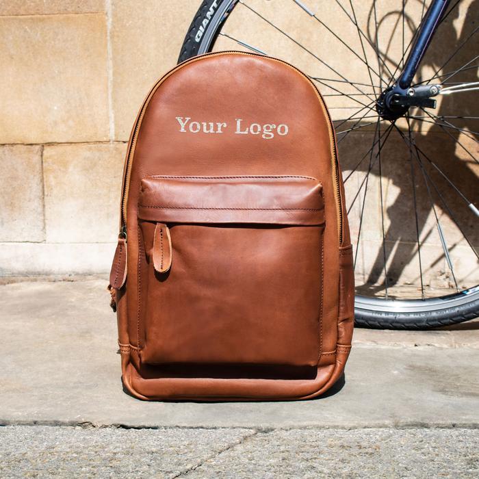 Branded Leather Backpack