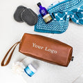 Branded Leather Wash & Cosmetics Bags